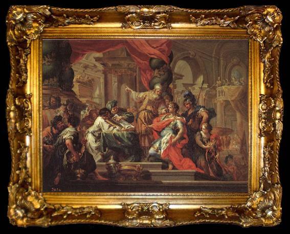 framed  Sebastiano Conca Alexander the Great in the Temple at Jerusalem, ta009-2